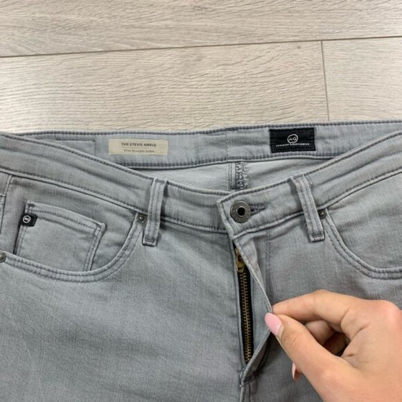 AG The Stevie Slim Straight Ankle Grey Jeans - Picture 6 of 12